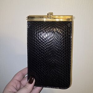 Bechamel Black and Gold Textured Clutch